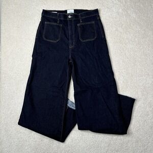 Anthropologie UNPUBLISHED Noemi Jeans Women's Size 31 High Waist Wide Leg Dark